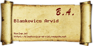 Blaskovics Arvid névjegykártya